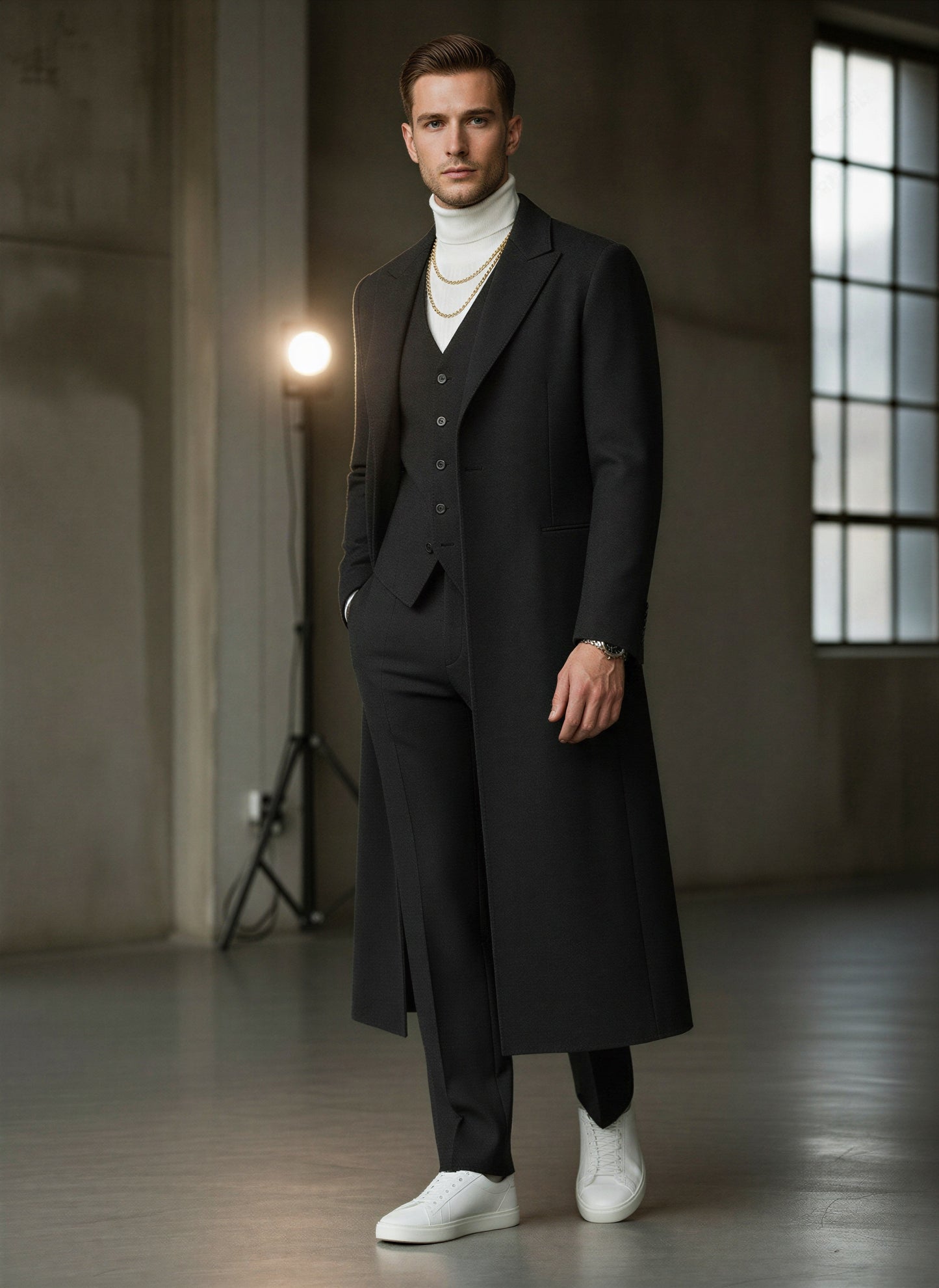 Sofistikeret 3-delt Sæt | Uldblanding | Moderne Formel