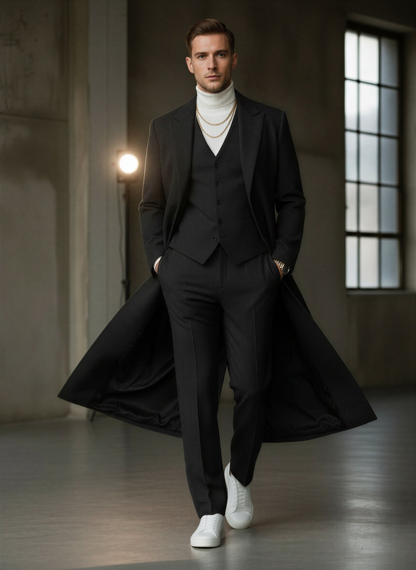 Sofistikeret 3-delt Sæt | Uldblanding | Moderne Formel