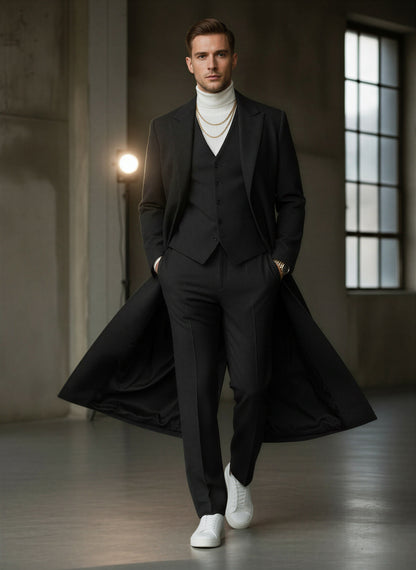 Sofistikeret 3-delt Sæt | Uldblanding | Moderne Formel