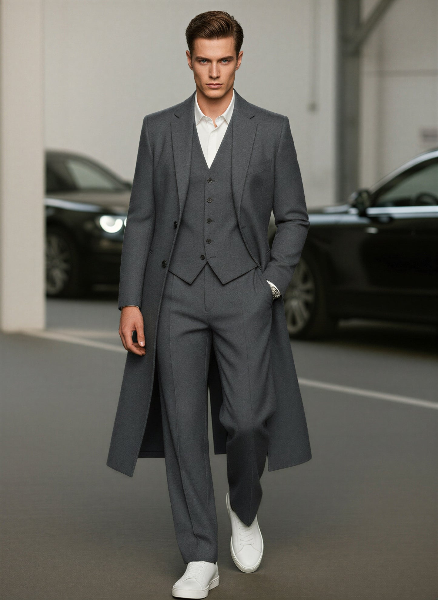 Sofistikeret 3-delt Sæt | Uldblanding | Moderne Formel