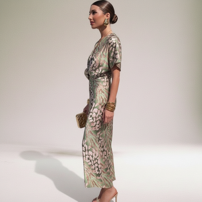 Elegant Midi kjole | Knude-/vridd bustedetalje | Forår/Sommer
