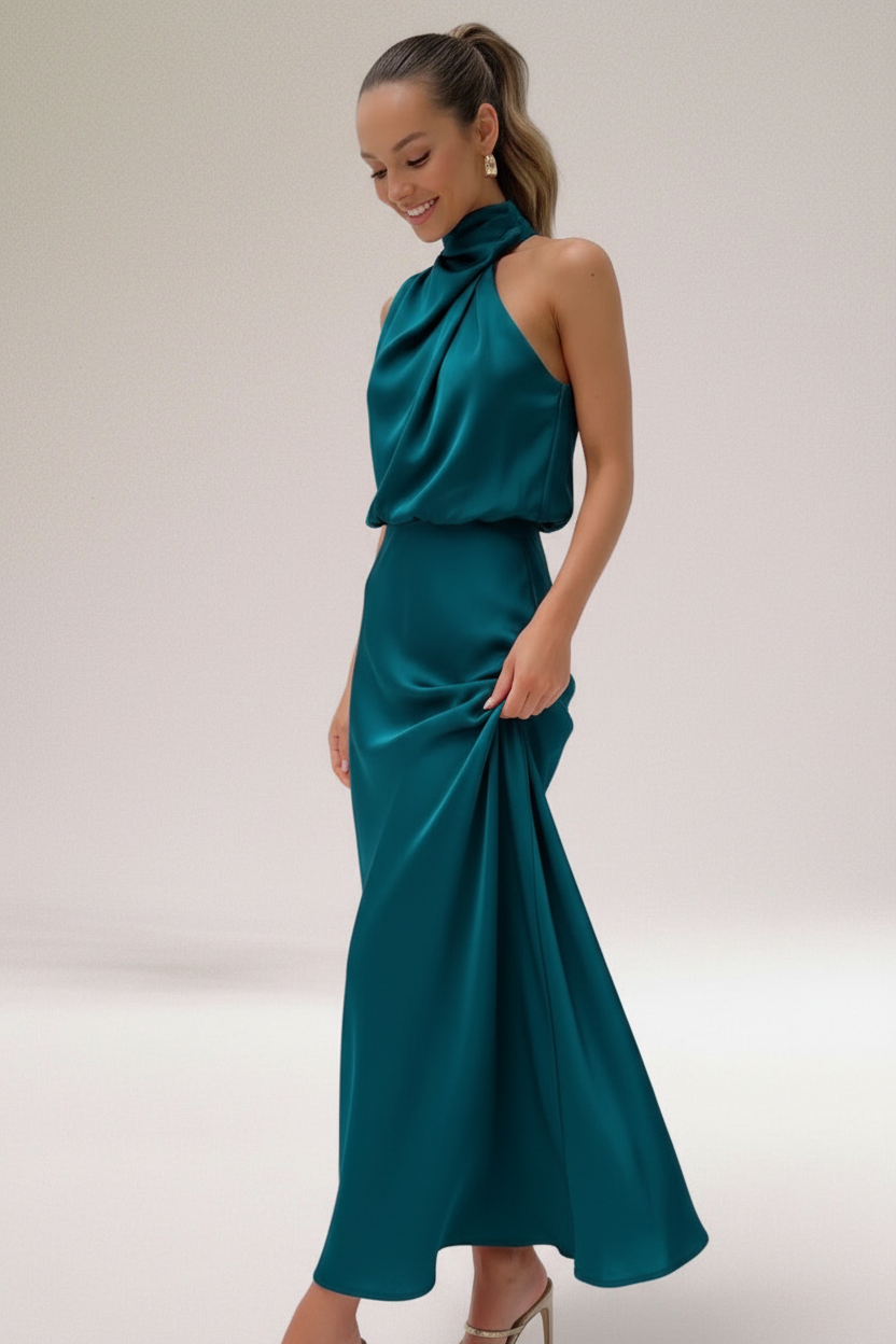 Elegant Kjole | Asymmetrisk draperet halsudskæring | Året rundt