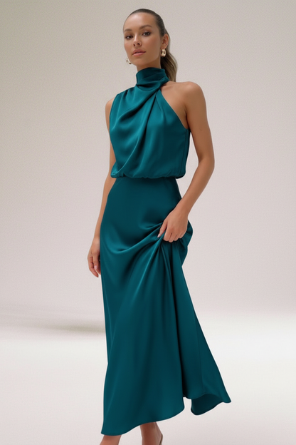 Elegant Kjole | Asymmetrisk draperet halsudskæring | Året rundt