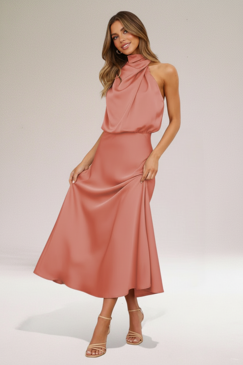Elegant Kjole | Asymmetrisk draperet halsudskæring | Året rundt
