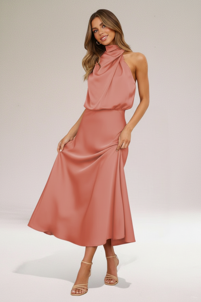 Elegant Kjole | Asymmetrisk draperet halsudskæring | Året rundt