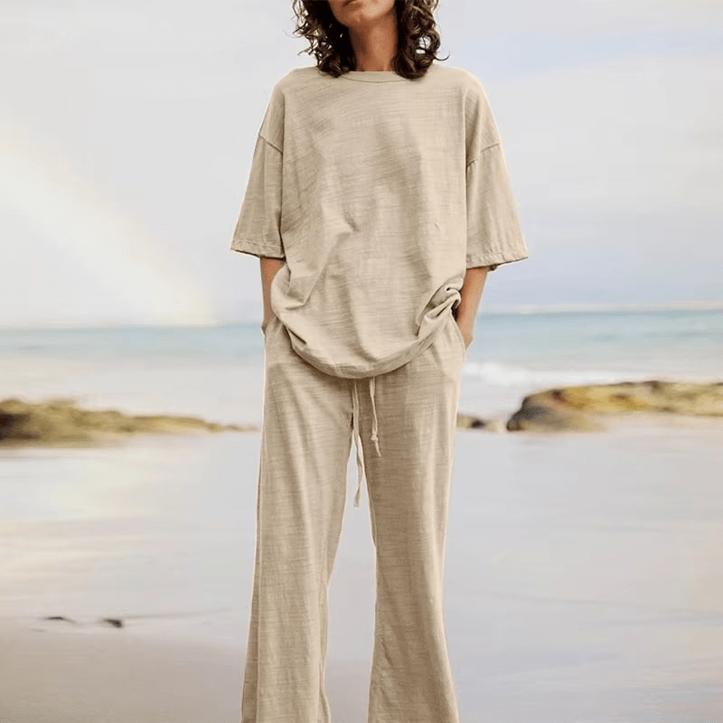 Afslappet Activewear Sæt - Vide Ben