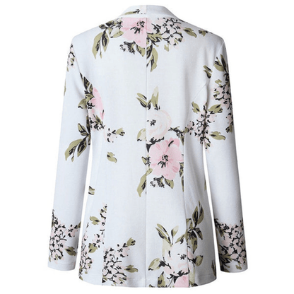 Blomstret Blazer - Letvægts med Knaplukning