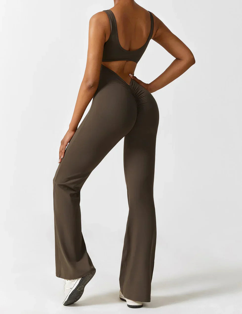 Kvinde Jumpsuit – Ærmeløs, Åben Ryg, Vide Ben, Strækstof, Formtilpasset Pasform-83507-20a1aed5-b0f4-4697-a785-4254a728b9f3