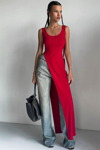 Moderne Top - Asymmetrisk Kant & Slids