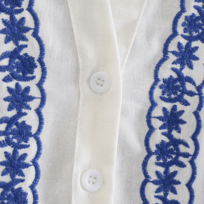 Boheme Broderet Jakke med Blomstermønster