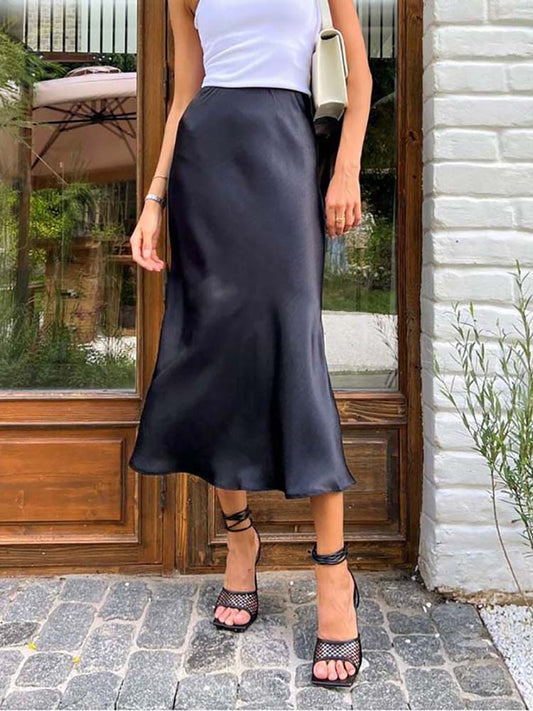Elegant Midi Skirt med A-Linje Silhuet