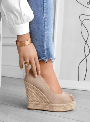 Kvinders Kilehæl Sandaler – Sort, Platform, Reb sål, Åben tå-83368-2744f2dd-2399-4ef3-9c46-1608c032e339