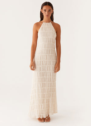 Kvinde Maxi Kjole – Halterneck, Tekstureret Stof-83499-2a8b5a52-b87a-4d4d-bc51-9a7d53cce9c8