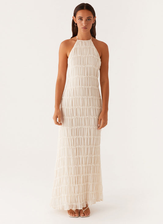 Kvinde Maxi Kjole – Halterneck, Tekstureret Stof-83499-2a8b5a52-b87a-4d4d-bc51-9a7d53cce9c8