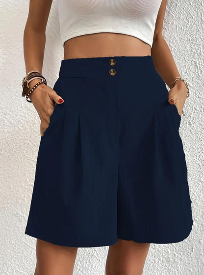 Kvinders Shorts – Højtaljede Plisserede med Funktionelle Lommer, Elegant Stil-82558-2af8b784-dd3a-403a-a034-97b7fb21e7a0