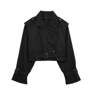 Cropped Trenchcoat med Bælte