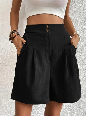 Kvinders Shorts – Højtaljede Plisserede med Funktionelle Lommer, Elegant Stil-82558-343ef857-7af0-48cc-979c-62bcd7023431