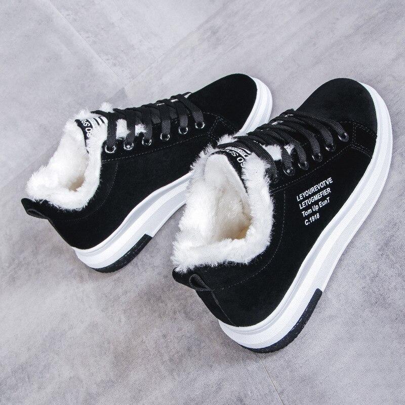 Sneakers med Faux Fur og Tyk Sål