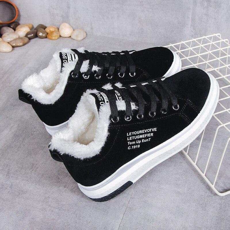 Sneakers med Faux Fur og Tyk Sål