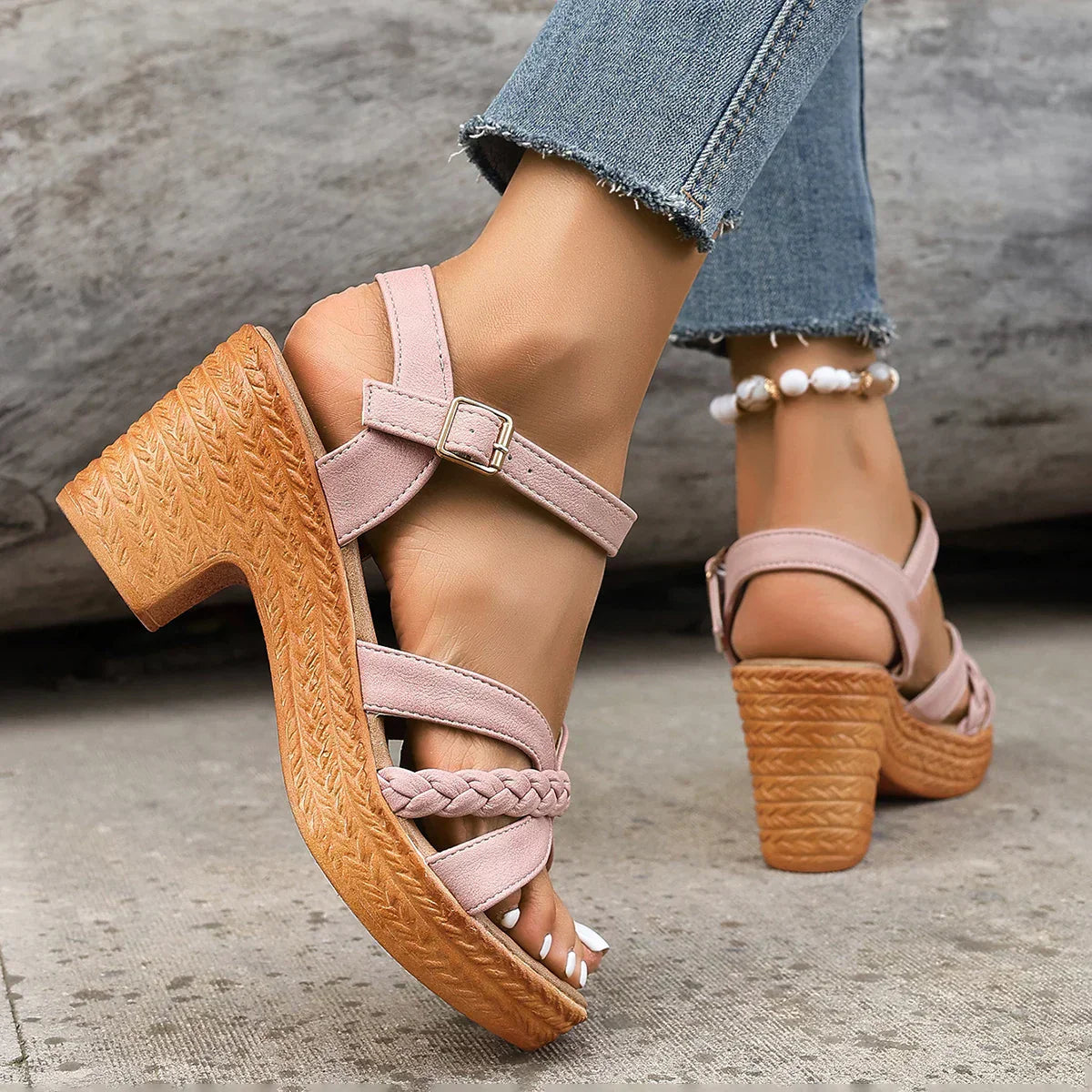 Boheme Sandaler - Flettet Rem & Platform