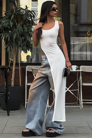 Moderne Top - Asymmetrisk Kant & Slids