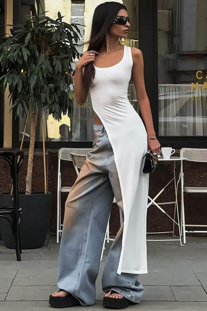 Moderne Top - Asymmetrisk Kant & Slids