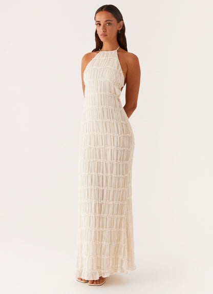 Kvinde Maxi Kjole – Halterneck, Tekstureret Stof-83499-4038ce20-5559-4034-8927-20d0a63c0aa3
