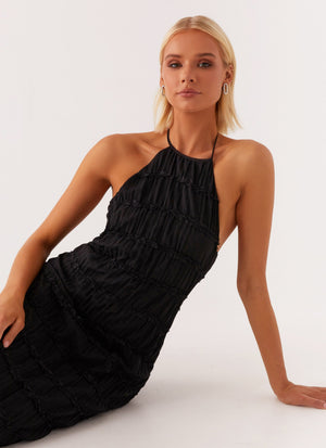 Kvinde Maxi Kjole – Halterneck, Tekstureret Stof-83499-46652a7e-96df-4caa-ae96-ae880d39b16b
