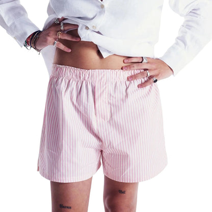 Herre Shorts – Stribet Bomuld, Elastiklinning, Afslappet Stil-81738-484f5b56-4de6-4347-bc7c-755aebd04c7e