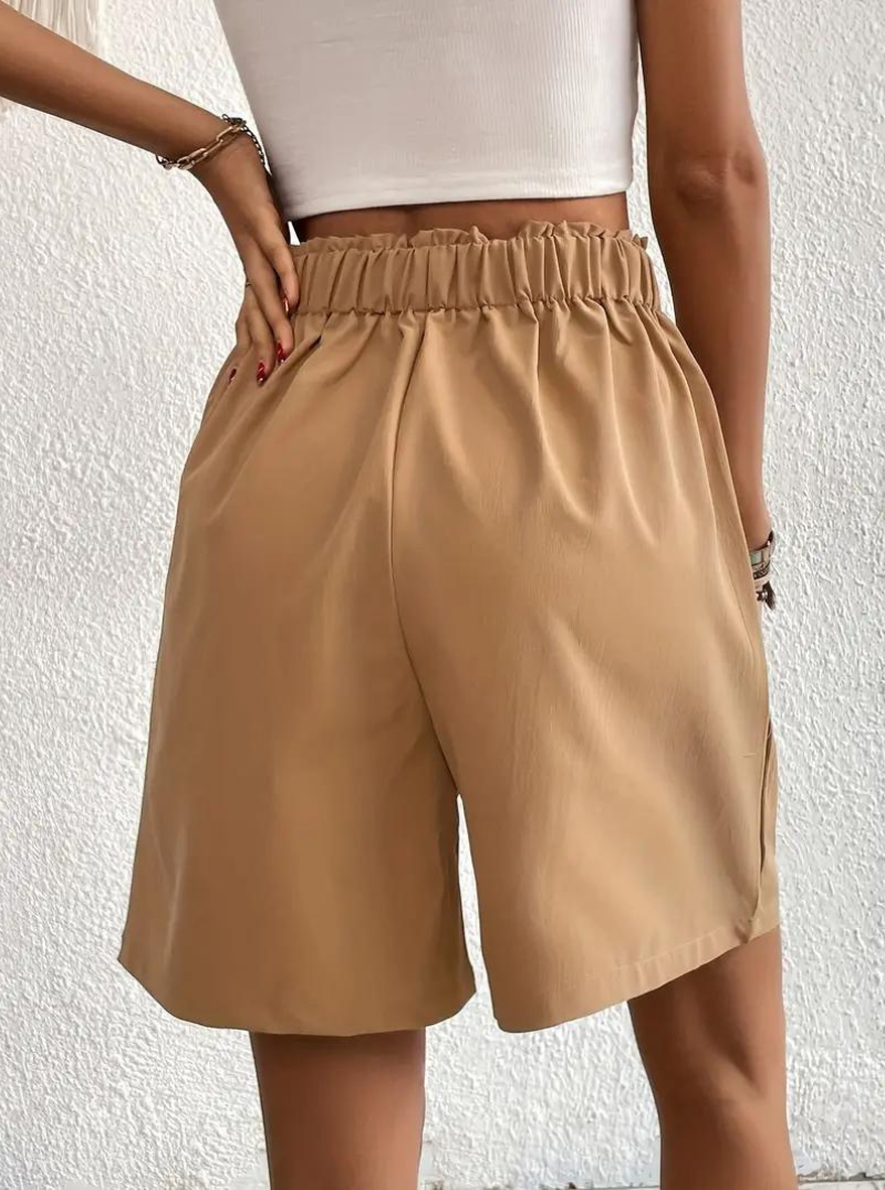 Kvinders Shorts – Højtaljede Plisserede med Funktionelle Lommer, Elegant Stil-82558-4c8d47a7-5aac-4af1-bfc3-cb58826d274b