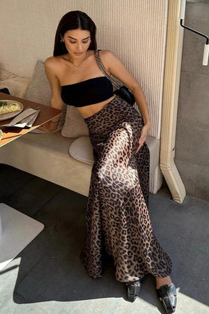 Leopard Maxi Nederdel - Flydende Pasform