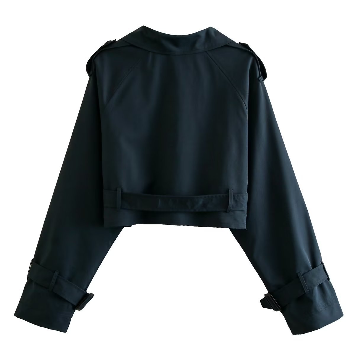Cropped Trenchcoat med Bælte
