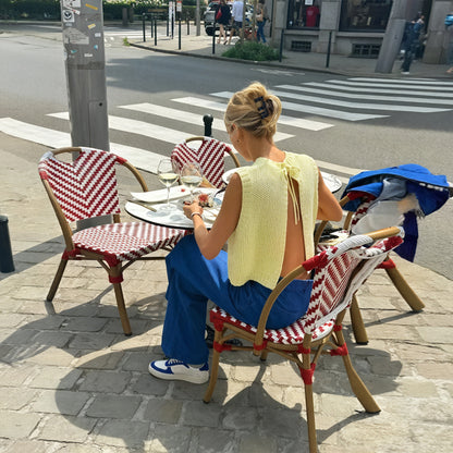 Strikket Top med Åben Ryg og Bindebånd