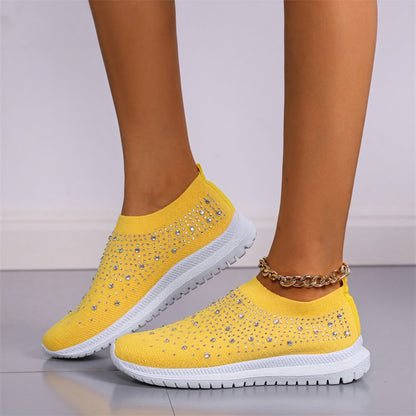 Slip-On Sneakers med Rhinestone Detaljer