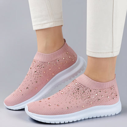 Slip-On Sneakers med Rhinestone Detaljer