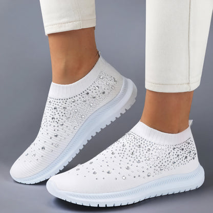 Slip-On Sneakers med Rhinestone Detaljer