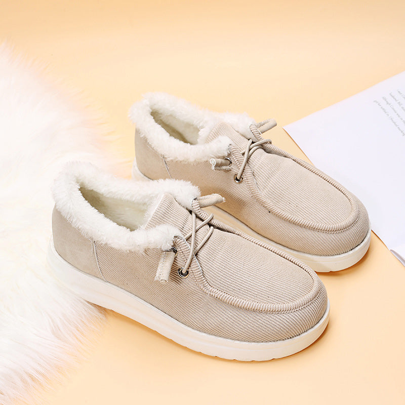 Dame Sko – Fløjl, Faux Fur-Foret, Snørebånd, Casual Vinterstil-82593-58591ec1-41ef-46e9-838a-e0c53b8d0cd6