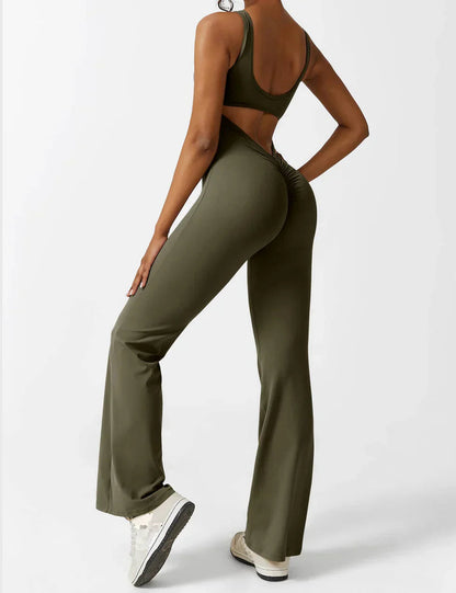 Kvinde Jumpsuit – Ærmeløs, Åben Ryg, Vide Ben, Strækstof, Formtilpasset Pasform-83507-5eb18eeb-0ef8-47d7-8e77-7853a9b3406b