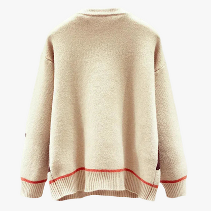 Oversized Sweater med Strikket Design