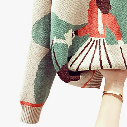 Oversized Sweater med Strikket Design