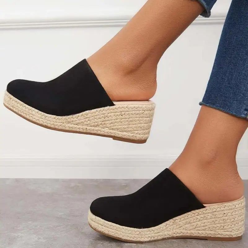 Dame Ruskindssko Kilehæl – Espadrille, Slip-on Design, Norideen-83367-637b1d08-f63f-4631-b25c-f37867a05e1f