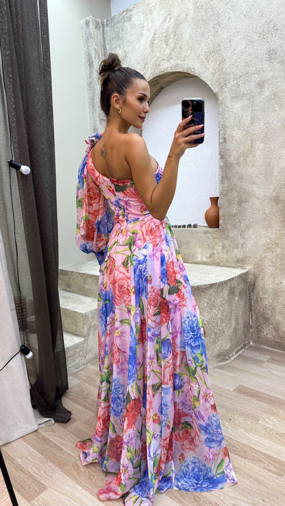 Whitney | Elegant Flowy Shoulder Dress for Summer Events - Image 2