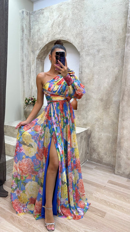 Whitney | Elegant Flowy Shoulder Dress for Summer Events - Image 3
