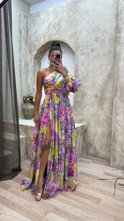 Whitney | Elegant Flowy Shoulder Dress for Summer Events - Image 6
