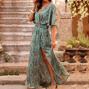 Boheme Maxi Kjole med Blomsterprint