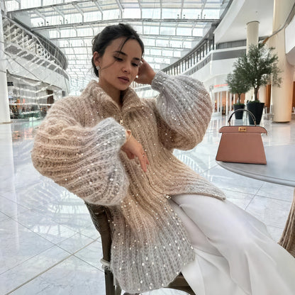 Kjole med Cardigan - Lang Silhuet, Chunky Strik