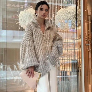 Kjole med Cardigan - Lang Silhuet, Chunky Strik