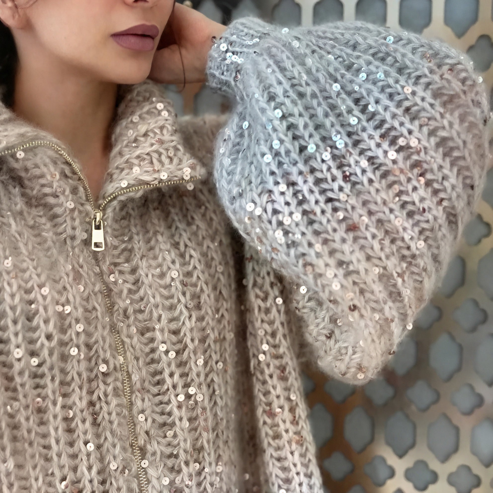 Kjole med Cardigan - Lang Silhuet, Chunky Strik