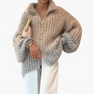 Kjole med Cardigan - Lang Silhuet, Chunky Strik