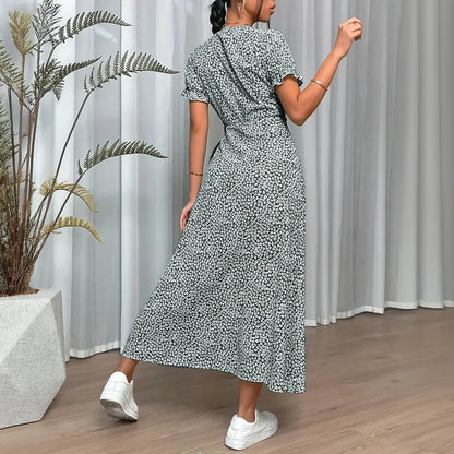 Boheme Wrap Kjole med Blomsterprint